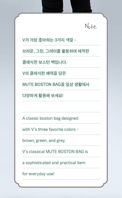 BTS V Mute Boston Bag PREVENTA