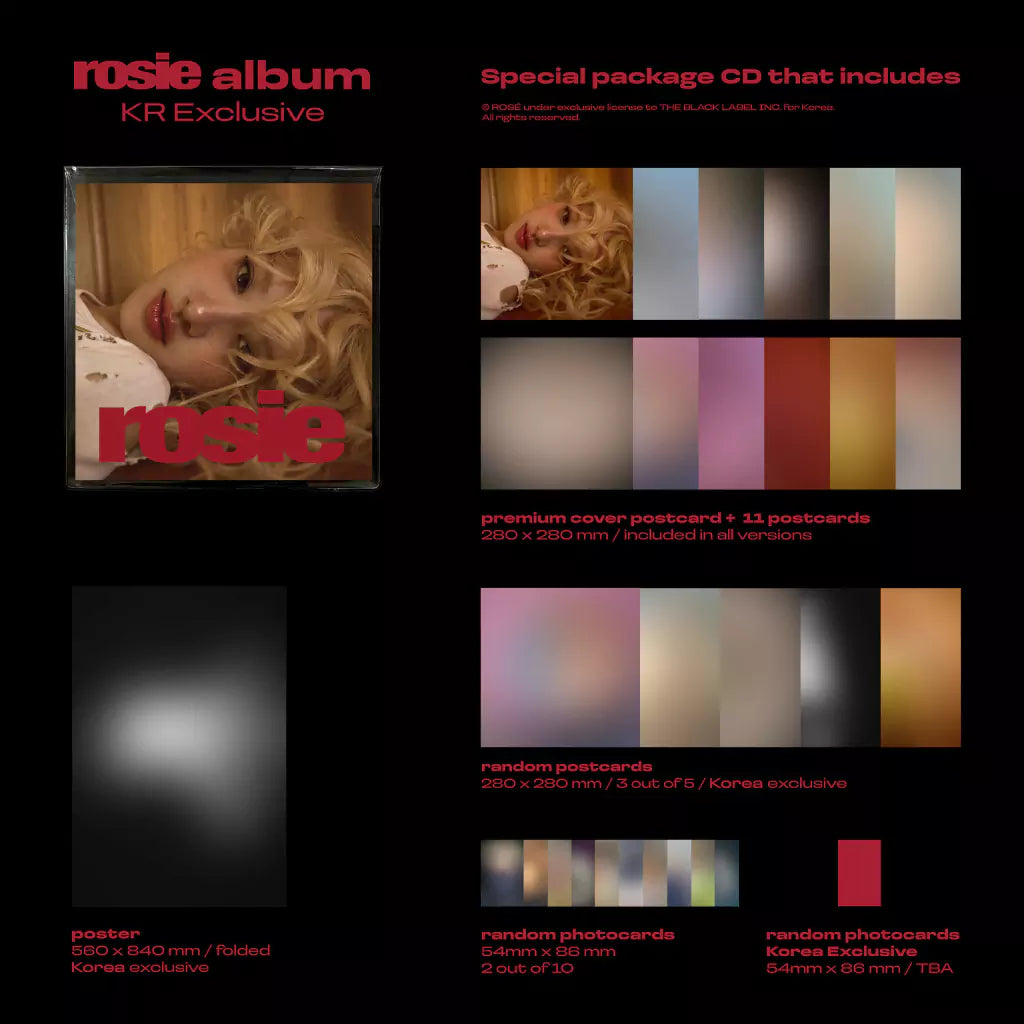 Rosé First Studio Album rosie KR Exclusive con Beneficio de YG Select PREVENTA